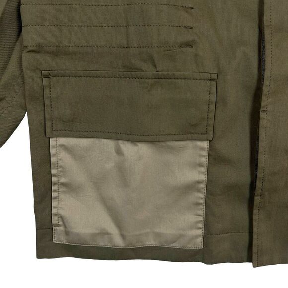 New Marc Jacobs Men IT 46 Olive Green Color Block Twill Safari Jacket Italy $700 - Picture 10 of 16